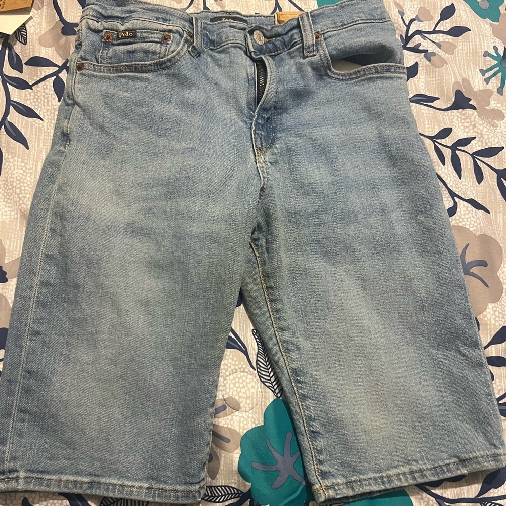 Boy’s Polo by Ralph Lauren Light Blue Sullivan SlimDenim Shorts size 16